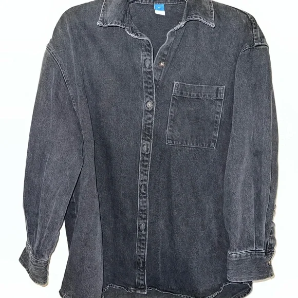 Old Navy Tops Black Denim Buttonup Shirt Poshmark